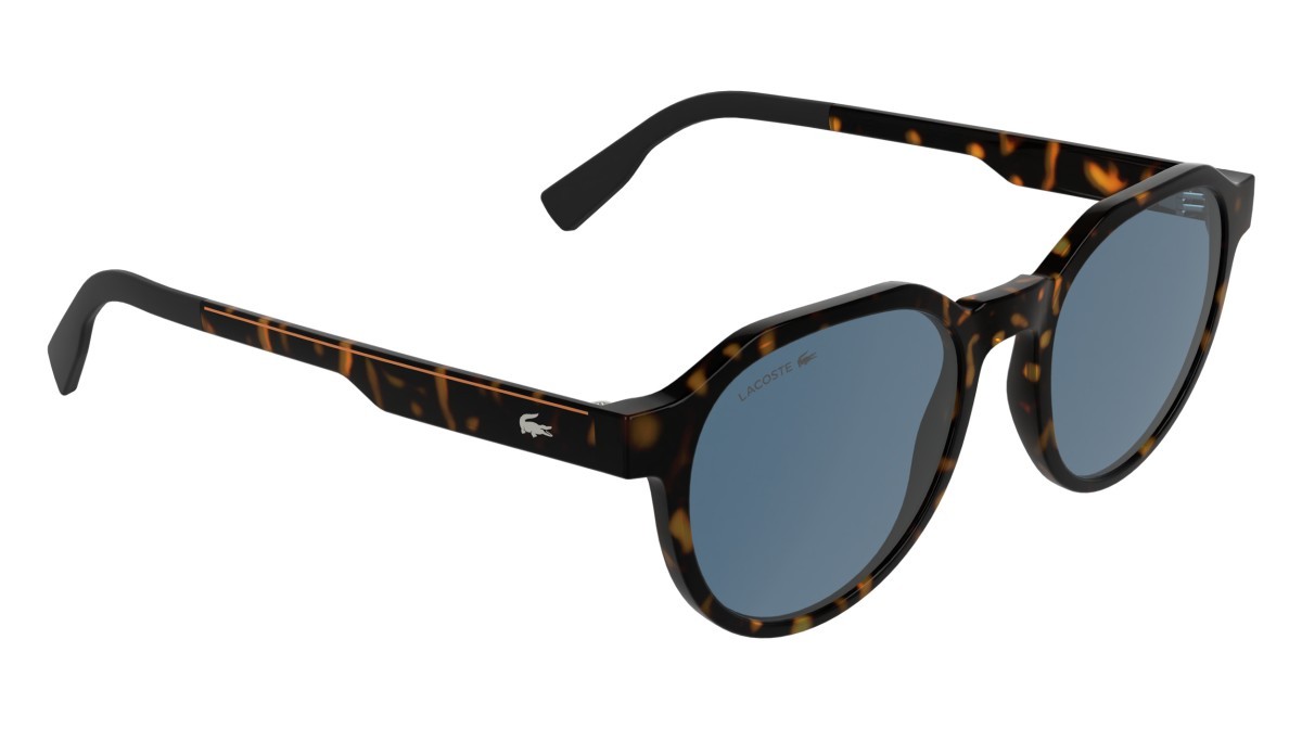 Sunglasses Lacoste L6087S (214) color havana shape rectangle lenses solid blue