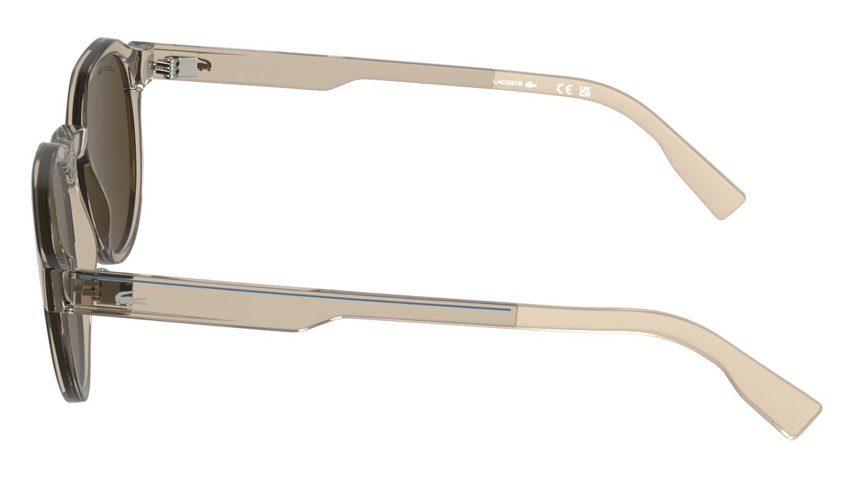 Sunglasses Lacoste L6087S (264) color transparent sand shape rectangle lenses solid brown