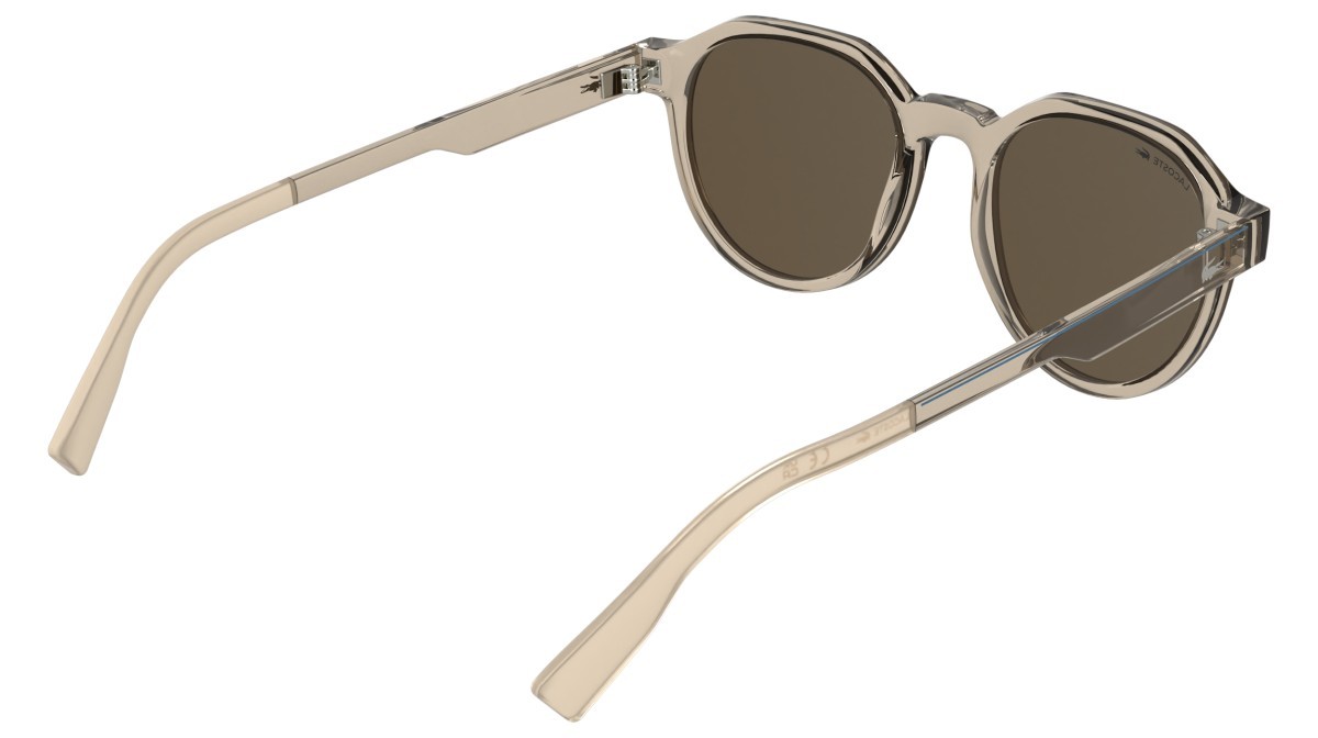 Sunglasses Lacoste L6087S (264) color transparent sand shape rectangle lenses solid brown