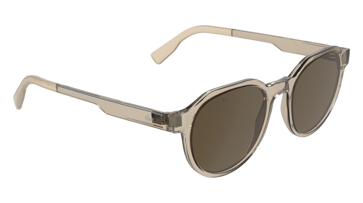 Sunglasses Lacoste L6087S (264) color transparent sand shape rectangle lenses solid brown
