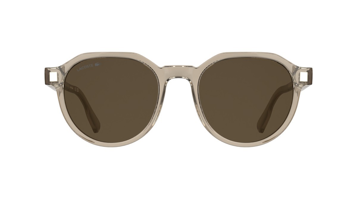 Sunglasses Lacoste L6087S (264) color transparent sand shape rectangle lenses solid brown