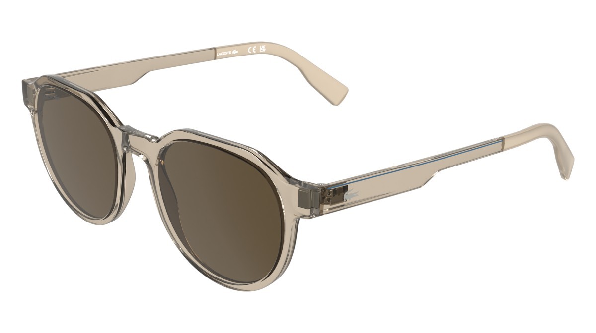 Sunglasses Lacoste L6087S (264) color transparent sand shape rectangle lenses solid brown