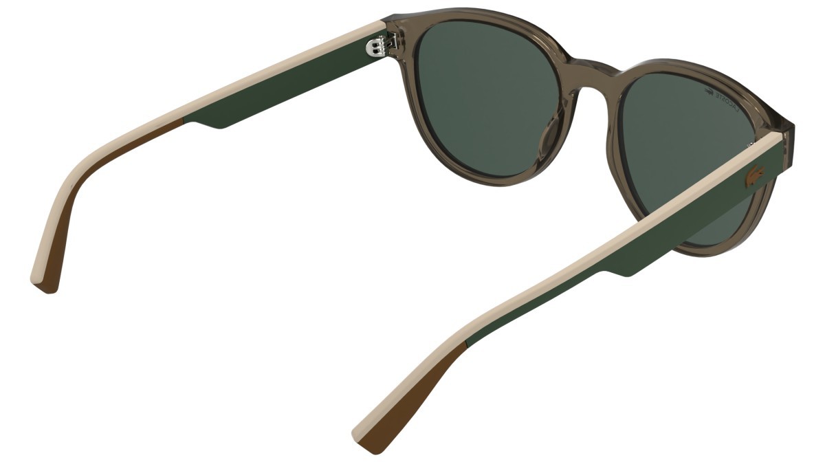 Sunglasses Lacoste L6088S (200) color transparent brown shape rectangle lenses solid green