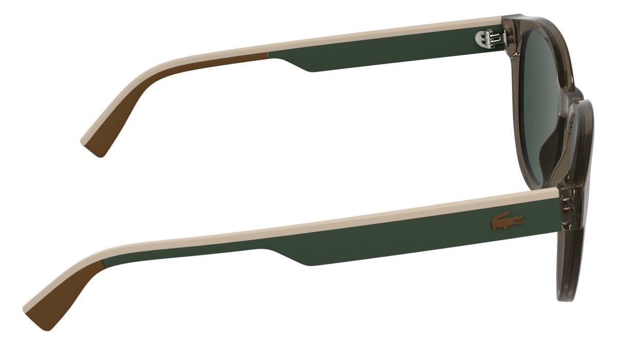 Sunglasses Lacoste L6088S (200) color transparent brown shape rectangle lenses solid green