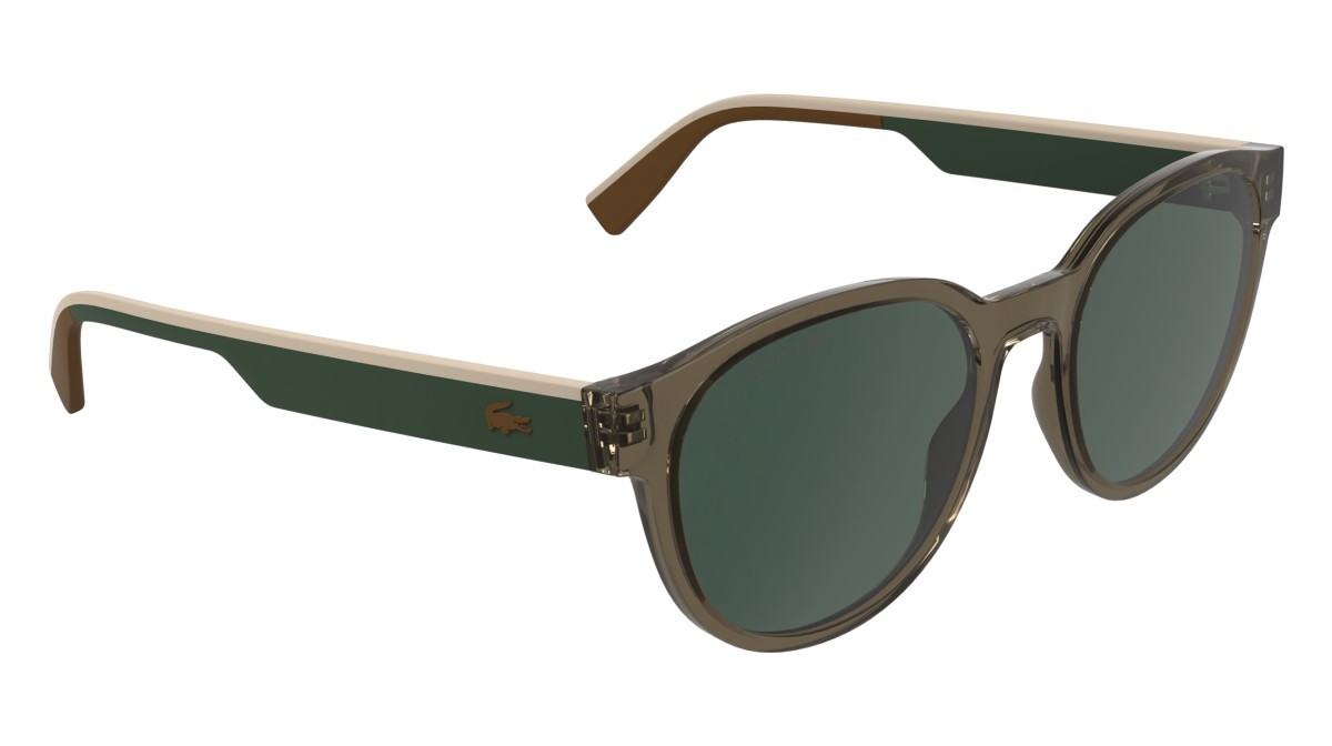 Sunglasses Lacoste L6088S (200) color transparent brown shape rectangle lenses solid green