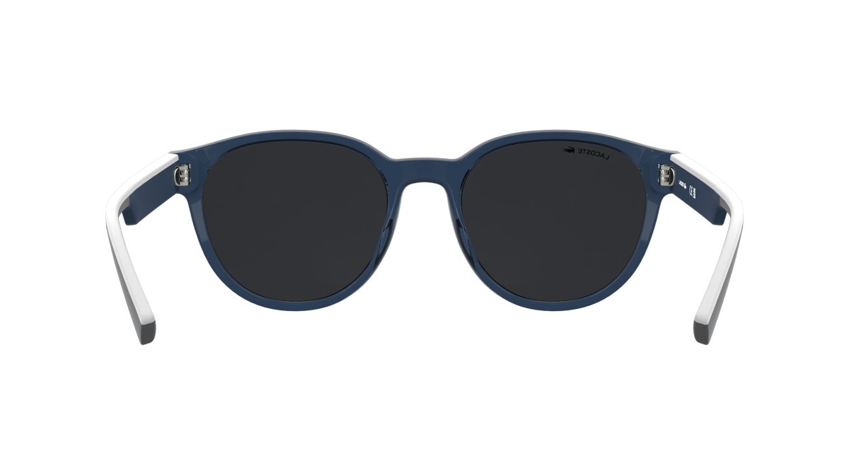 Sunglasses Lacoste L6088S (410) color transparent blue shape rectangle lenses solid grey