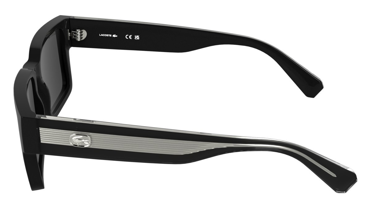 Sunglasses Lacoste L6089S (001) color black shape rectangle lenses solid grey
