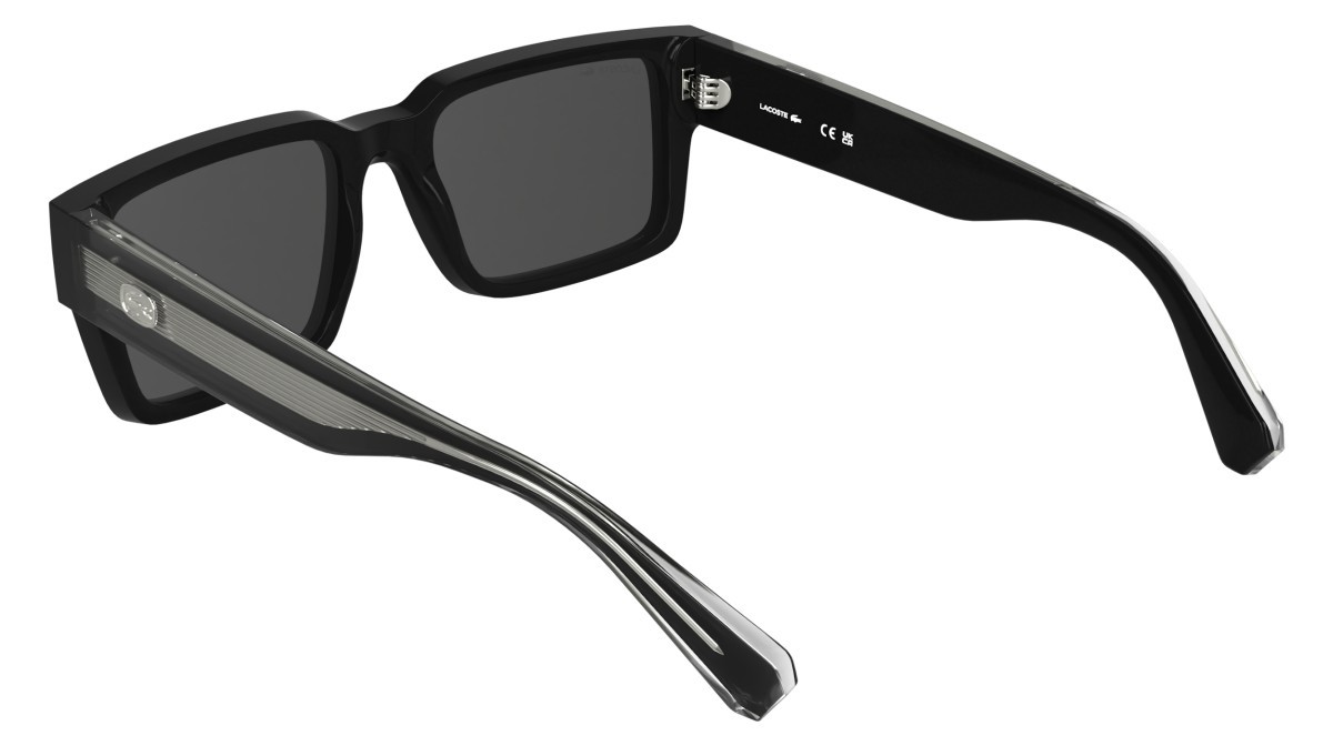 Sunglasses Lacoste L6089S (001) color black shape rectangle lenses solid grey