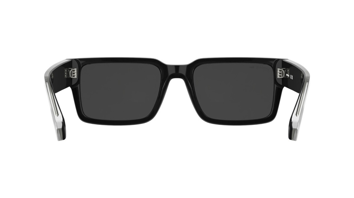 Sunglasses Lacoste L6089S (001) color black shape rectangle lenses solid grey