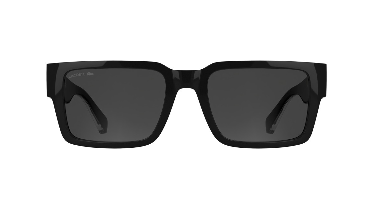 Sunglasses Lacoste L6089S (001) color black shape rectangle lenses solid grey
