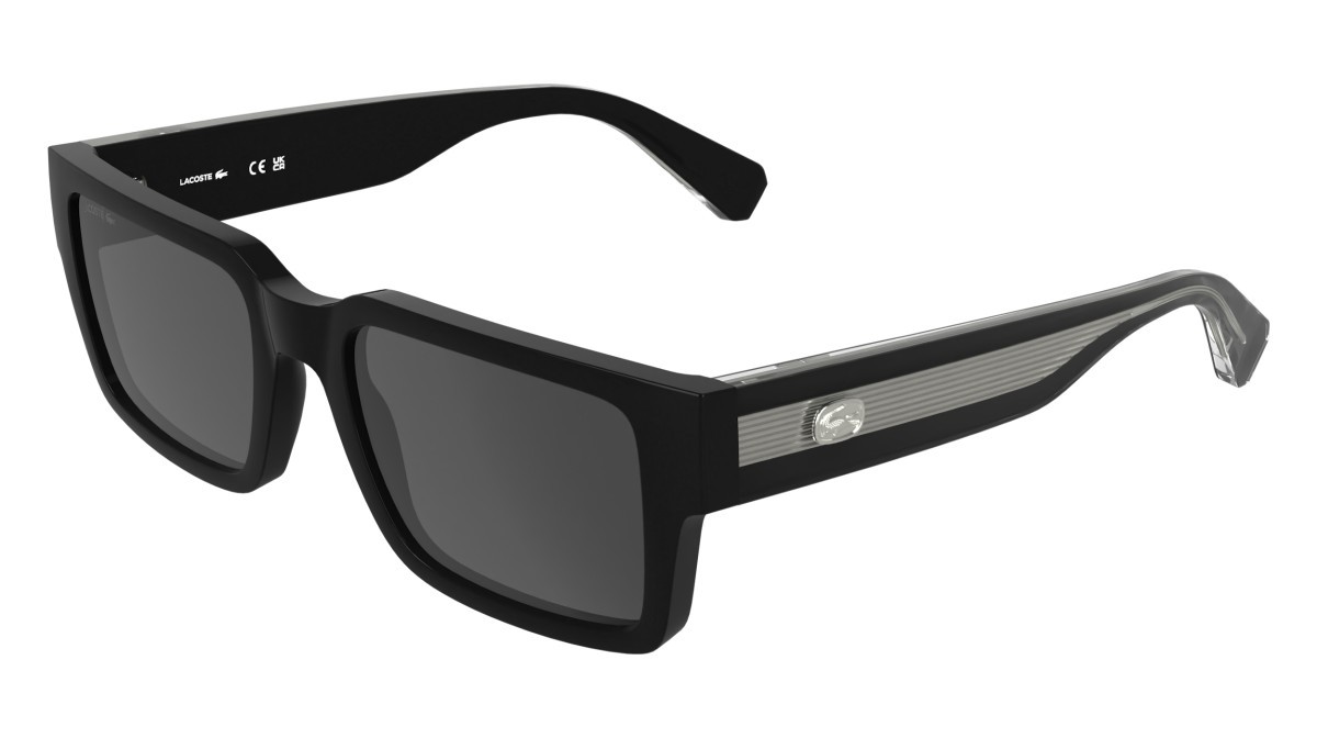 Sunglasses Lacoste L6089S (001) color black shape rectangle lenses solid grey