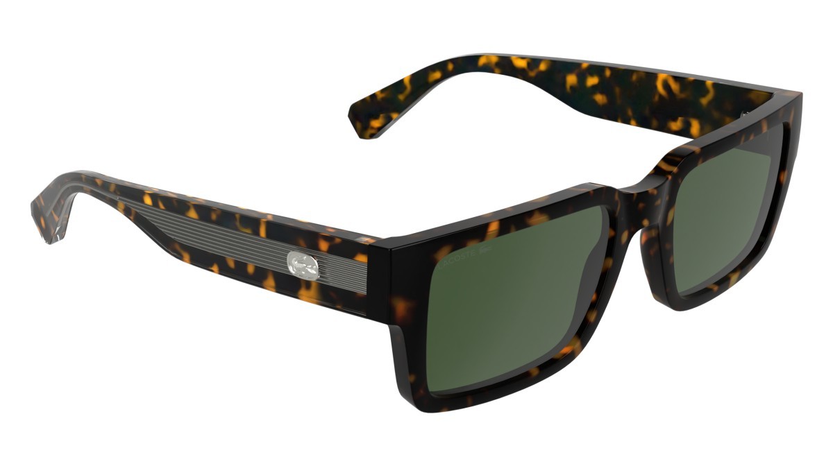 Sunglasses Lacoste L6089S (214) color havana shape rectangle lenses solid green