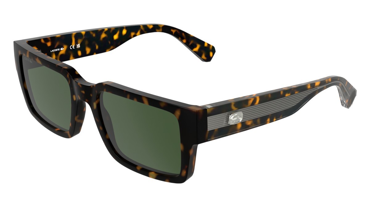 Sunglasses Lacoste L6089S (214) color havana shape rectangle lenses solid green