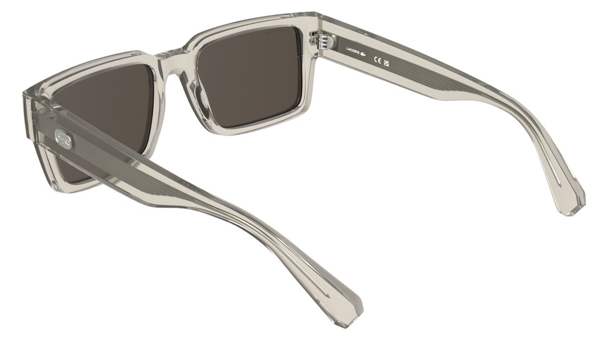 Sunglasses Lacoste L6089S (265) color transparent greige shape rectangle lenses solid brown