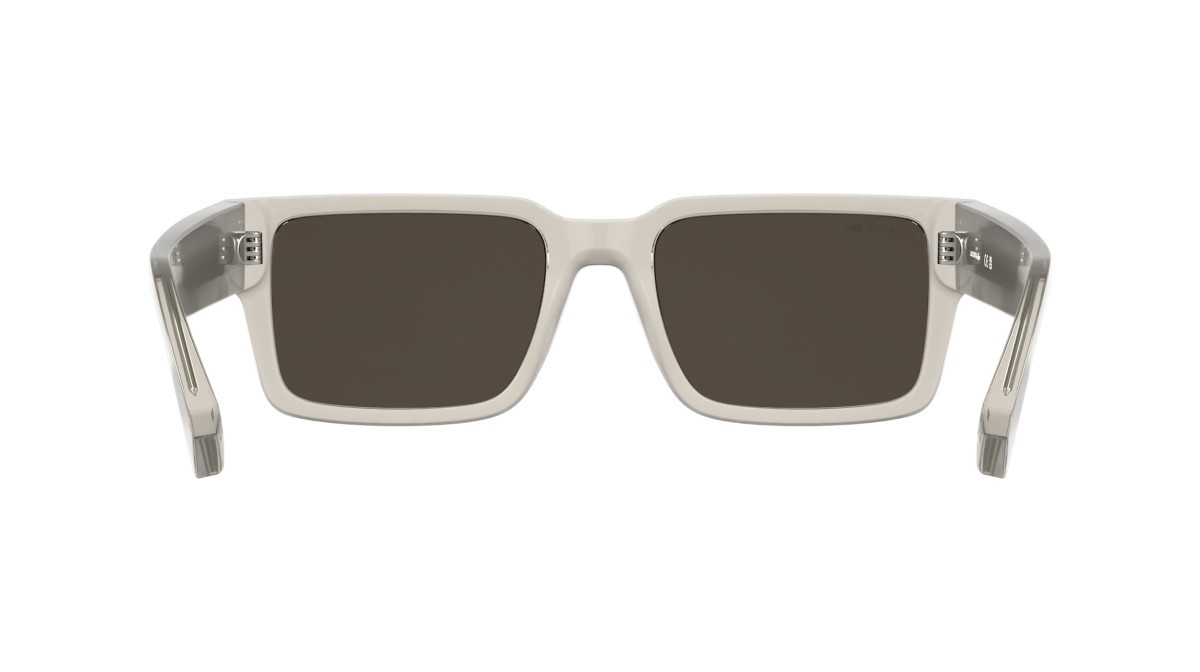 Sunglasses Lacoste L6089S (265) color transparent greige shape rectangle lenses solid brown