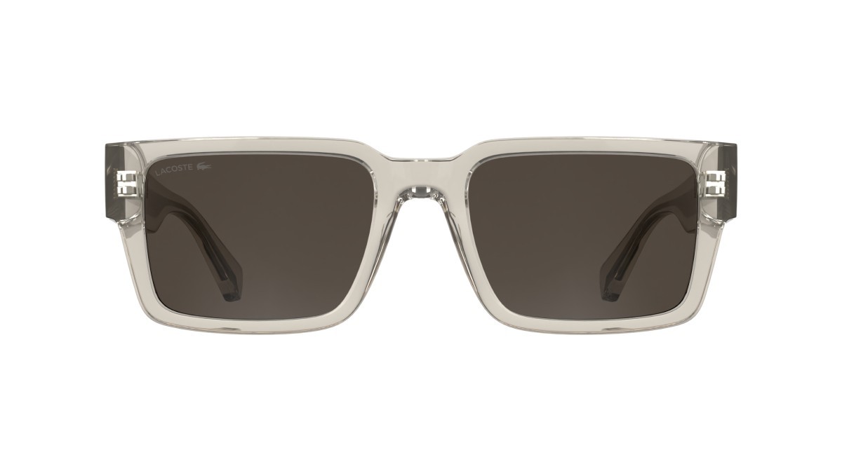 Sunglasses Lacoste L6089S (265) color transparent greige shape rectangle lenses solid brown
