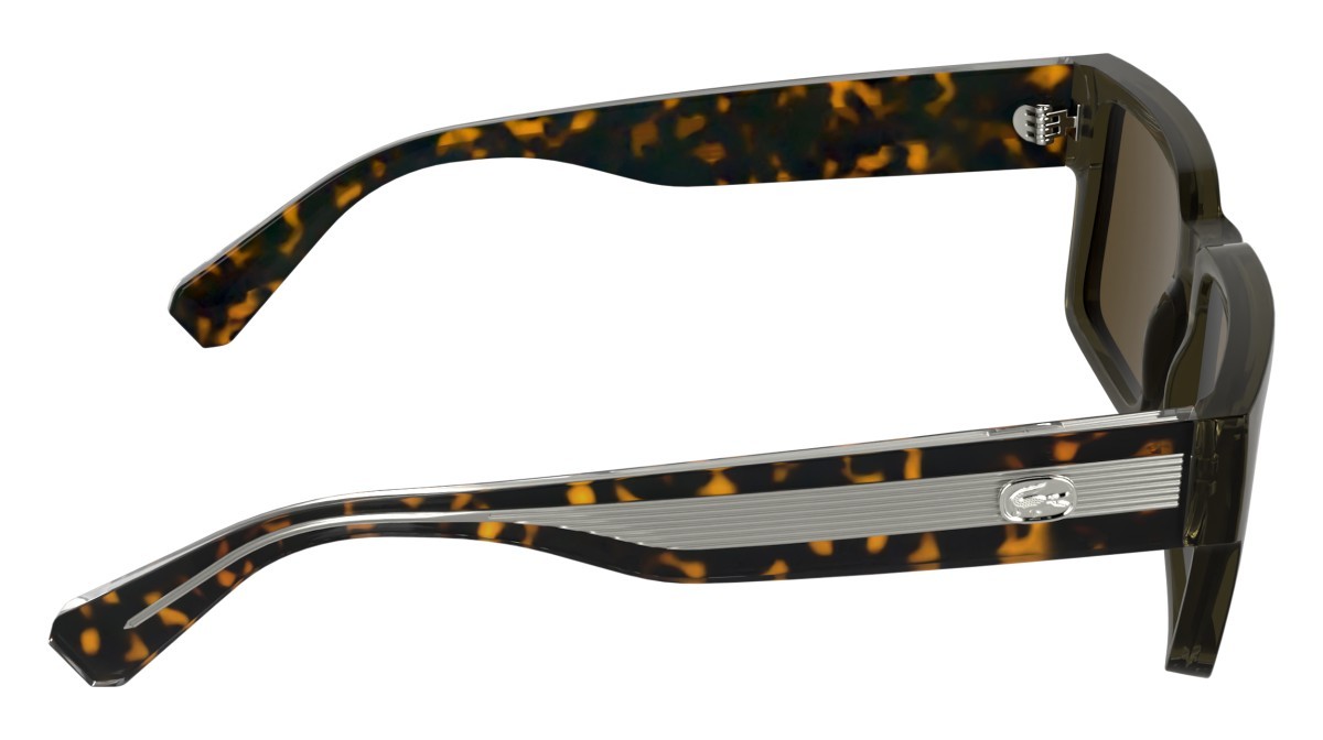 Sunglasses Lacoste L6089S (275) color transparent khaki shape rectangle lenses solid brown