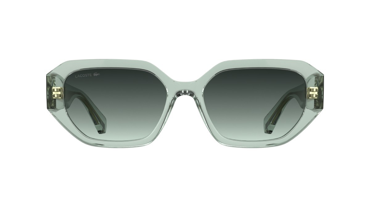 Sunglasses Lacoste L6091S (320) color transparent light mint shape rectangle lenses gradient dark green/aqua