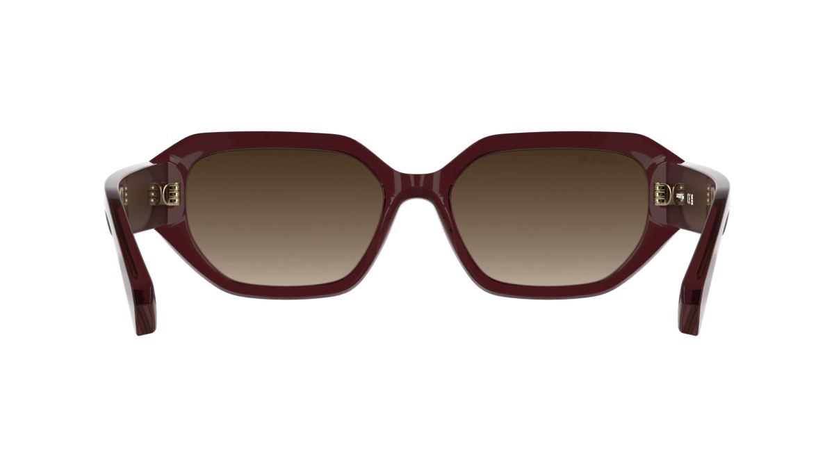 Occhiali da sole Lacoste L6091S (601) colore transparent burgundy forma rettangolare lenti gradient brown