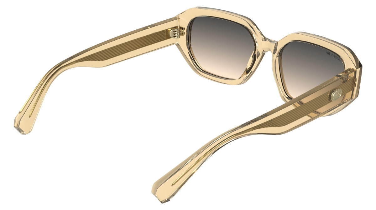 Sunglasses Lacoste L6091S (749) color transparent light peach shape rectangle lenses gradient purple peach