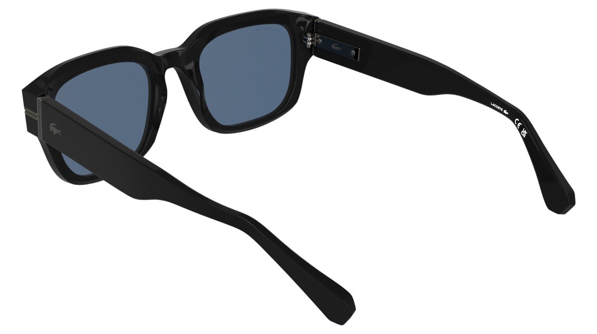 Sunglasses Lacoste L6093S (001) color black shape rectangle lenses solid blue