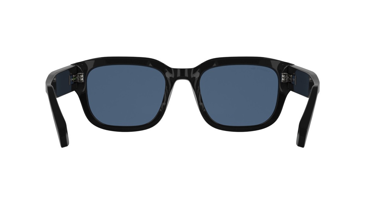 Sunglasses Lacoste L6093S (001) color black shape rectangle lenses solid blue