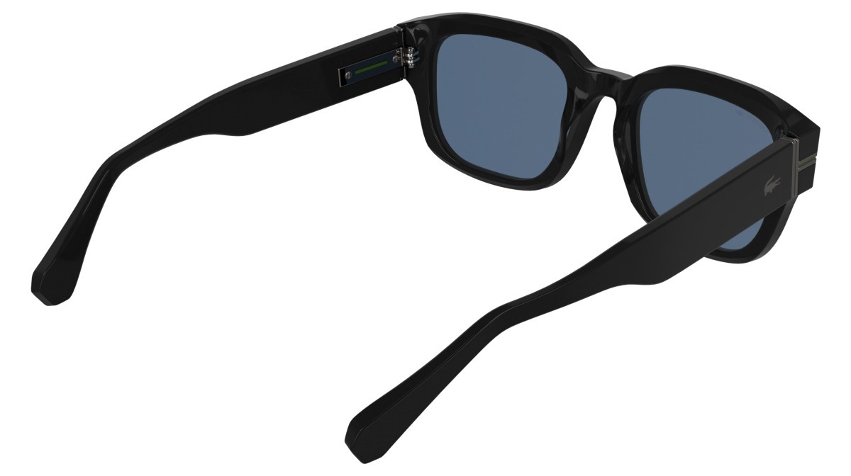 Sunglasses Lacoste L6093S (001) color black shape rectangle lenses solid blue
