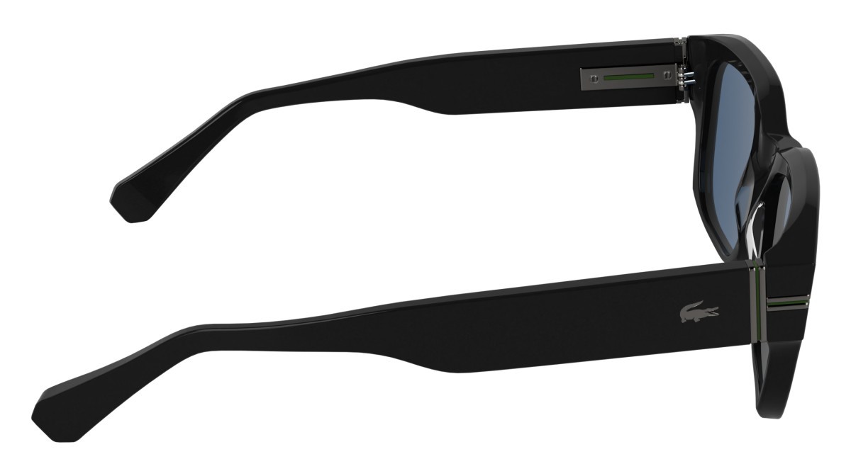 Sunglasses Lacoste L6093S (001) color black shape rectangle lenses solid blue