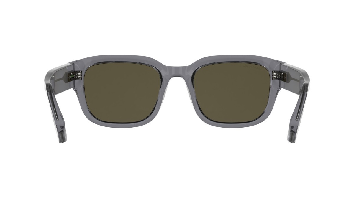 Sunglasses Lacoste L6093S (035) color transparent grey shape rectangle lenses solid khaki