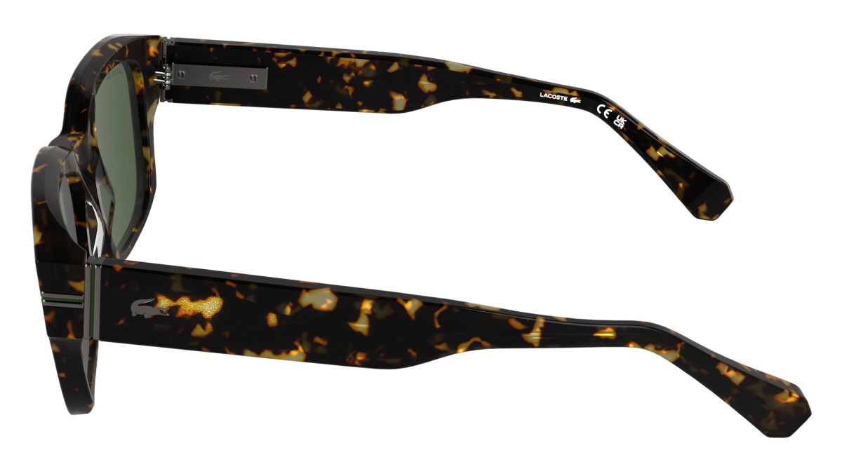 Sunglasses Lacoste L6093S (230) color dark havana shape rectangle lenses solid green