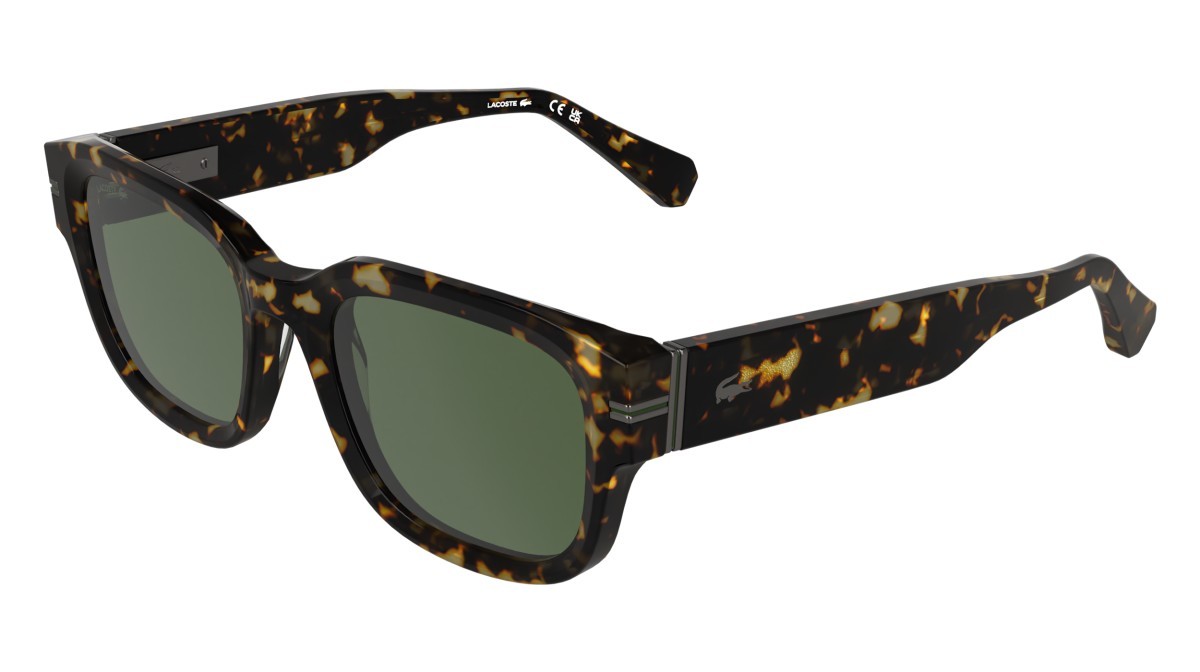 Sunglasses Lacoste L6093S (230) color dark havana shape rectangle lenses solid green
