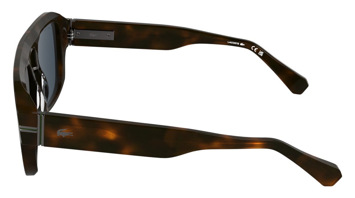 Sunglasses Lacoste L6094S (230) color dark havana shape rectangle lenses solid blue