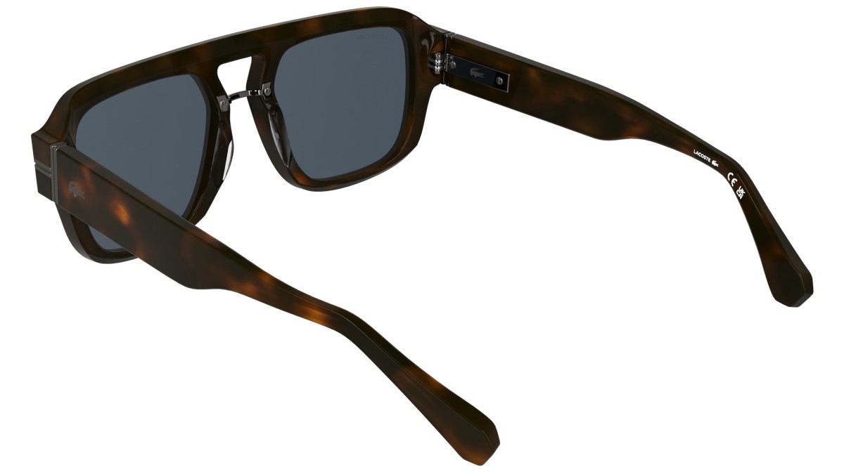 Sunglasses Lacoste L6094S (230) color dark havana shape rectangle lenses solid blue