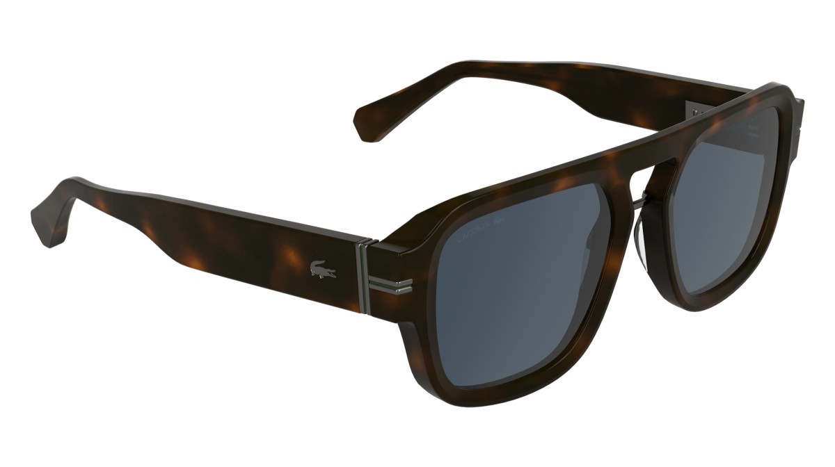 Sunglasses Lacoste L6094S (230) color dark havana shape rectangle lenses solid blue