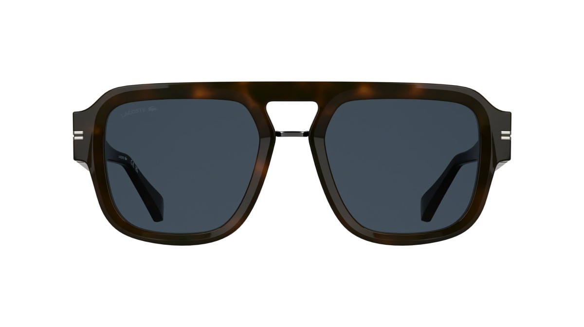 Sunglasses Lacoste L6094S (230) color dark havana shape rectangle lenses solid blue