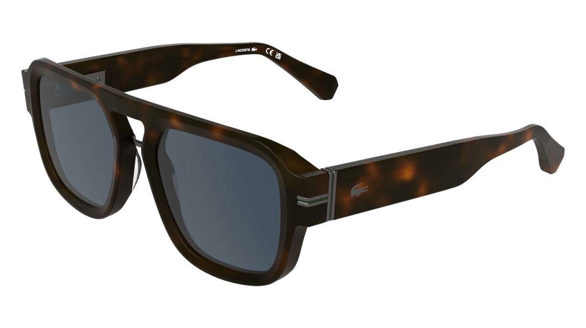 Sunglasses Lacoste L6094S (230) color dark havana shape rectangle lenses solid blue