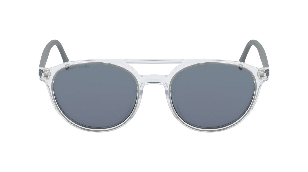 Sunglasses Lacoste L881S (057) color crystal/grey shape round 