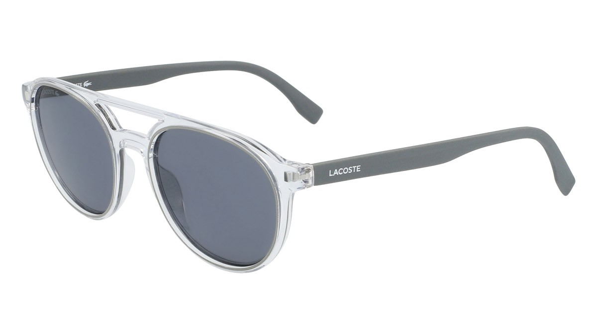 Sunglasses Lacoste L881S (057) color crystal/grey shape round 
