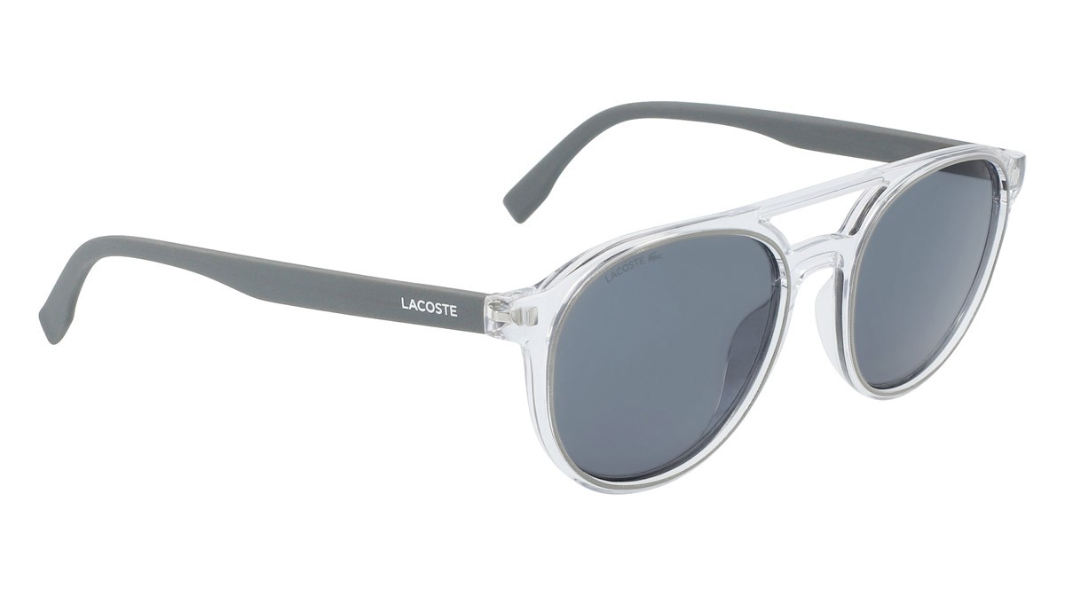 Sunglasses Lacoste L881S (057) color crystal/grey shape round 