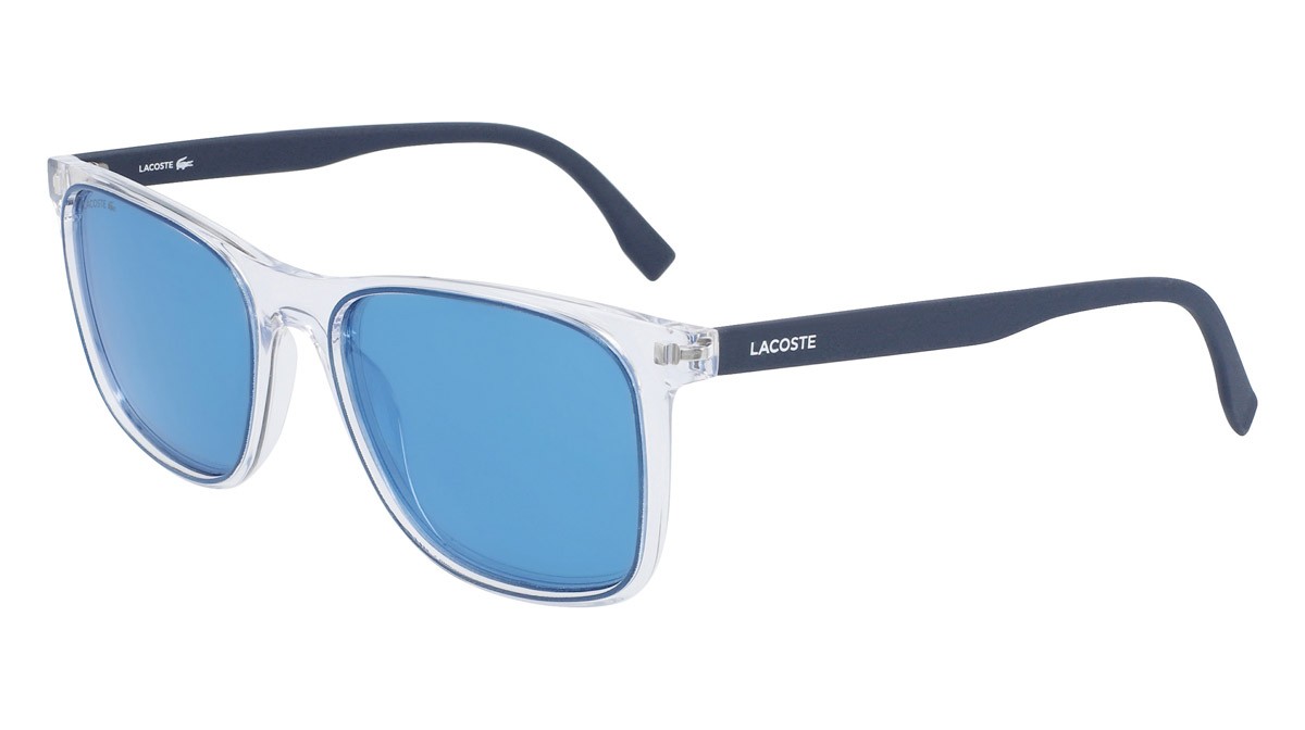 Sunglasses Lacoste L882S (414) color crystal/navy shape rectangle 