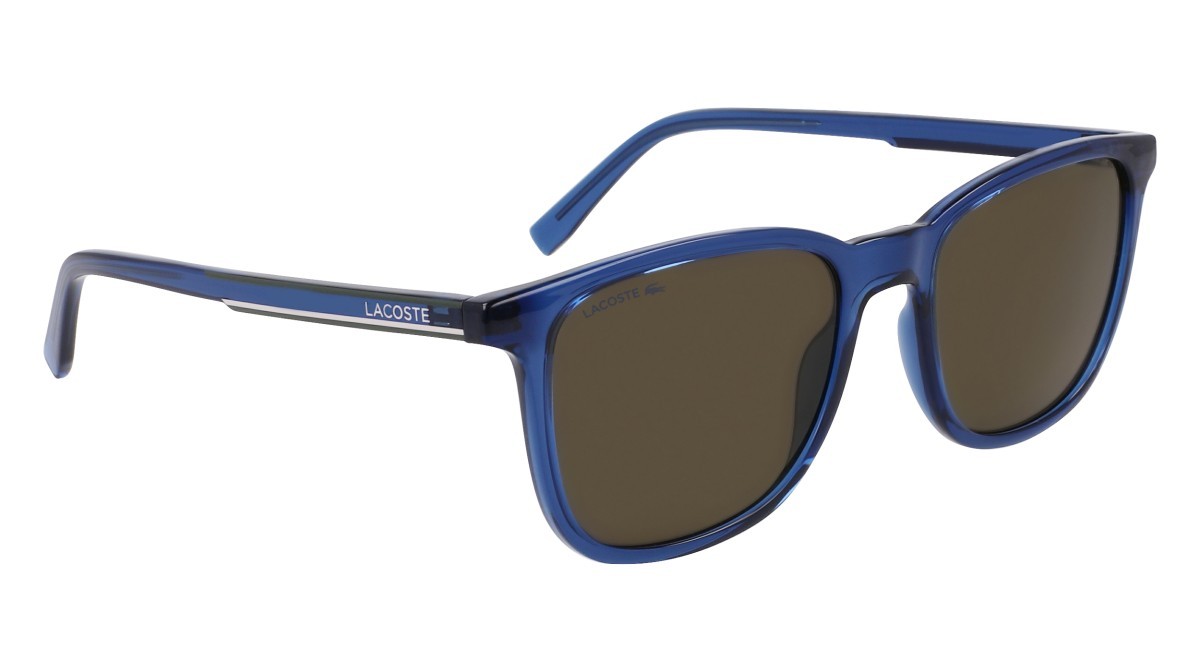 Sonnenbrillen Lacoste L915S (410) farbe transparent blue form rechteckig gläser solid khaky
