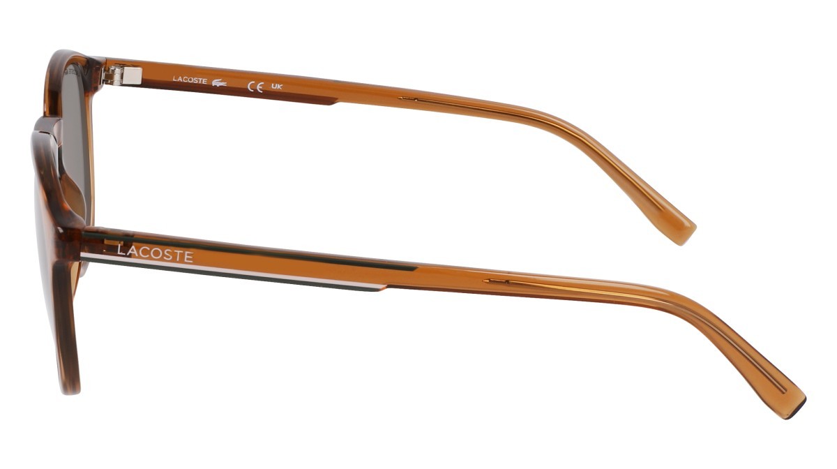 Sunglasses Lacoste L916S N (210) color transparent brown shape round lenses solid khaky