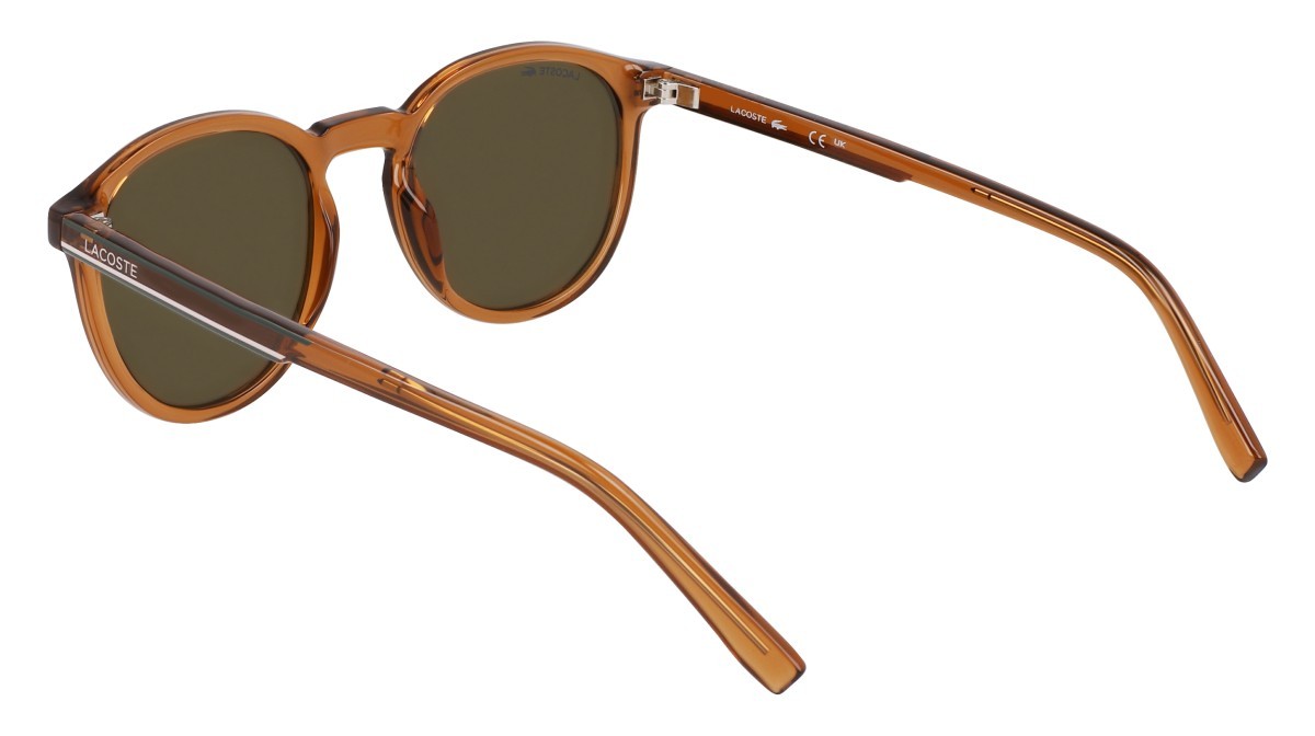 Sunglasses Lacoste L916S N (210) color transparent brown shape round lenses solid khaky