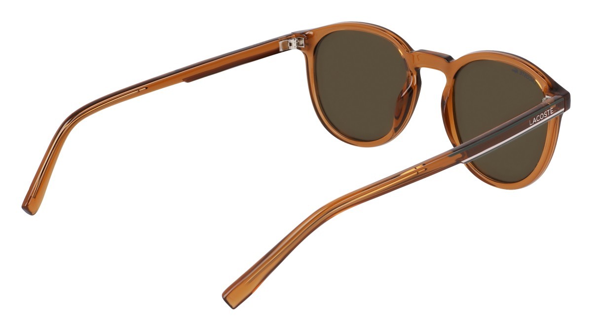 Sunglasses Lacoste L916S N (210) color transparent brown shape round lenses solid khaky