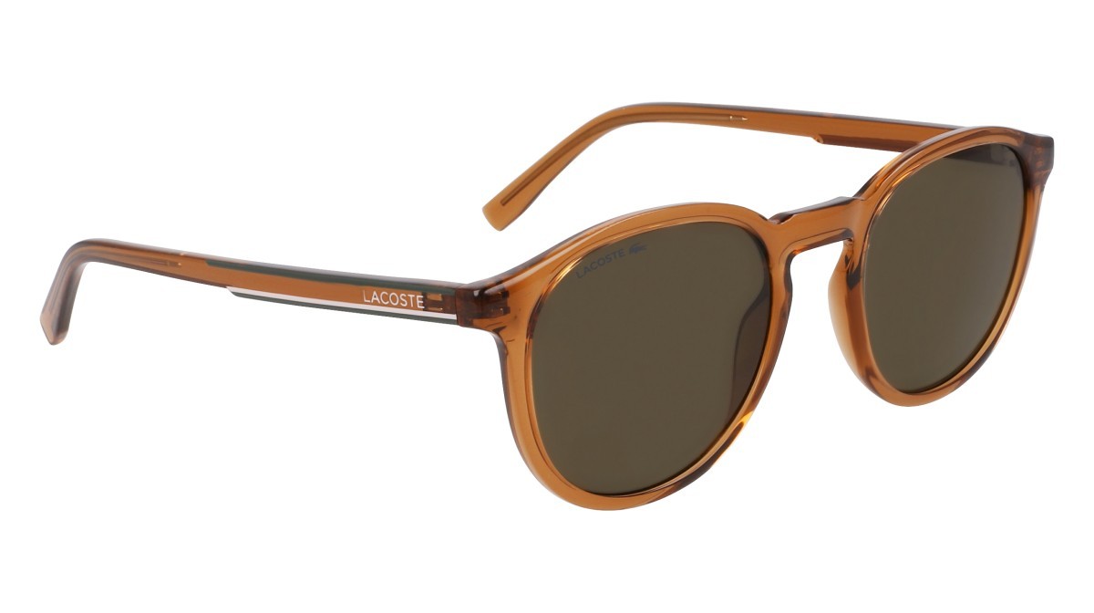Sunglasses Lacoste L916S N (210) color transparent brown shape round lenses solid khaky