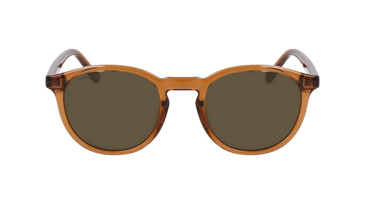 Sunglasses Lacoste L916S N (210) color transparent brown shape round lenses solid khaky