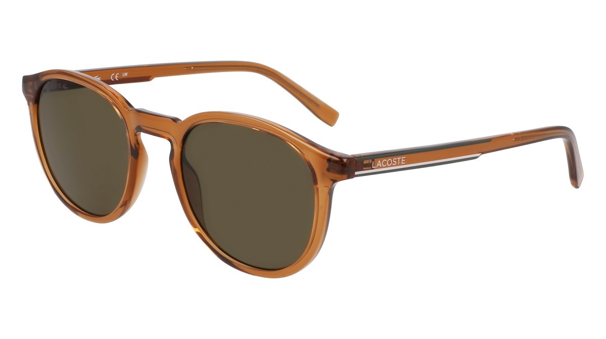 Sunglasses Lacoste L916S N (210) color transparent brown shape round lenses solid khaky