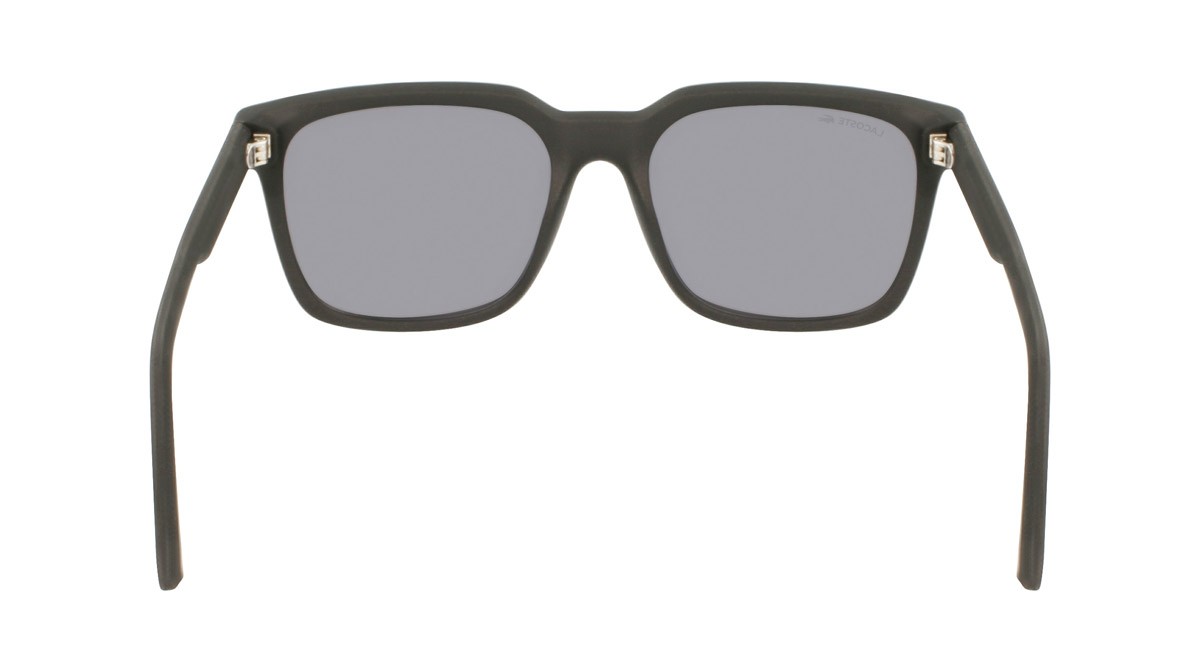 Sonnenbrillen Lacoste L967S (002) farbe matte black form rechteckig gläser solid grey