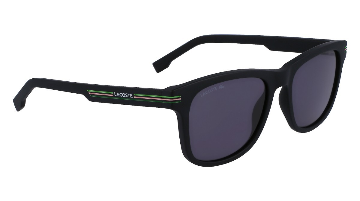 Sunglasses Lacoste L995S (002) color matte black shape rectangle lenses solid smoke