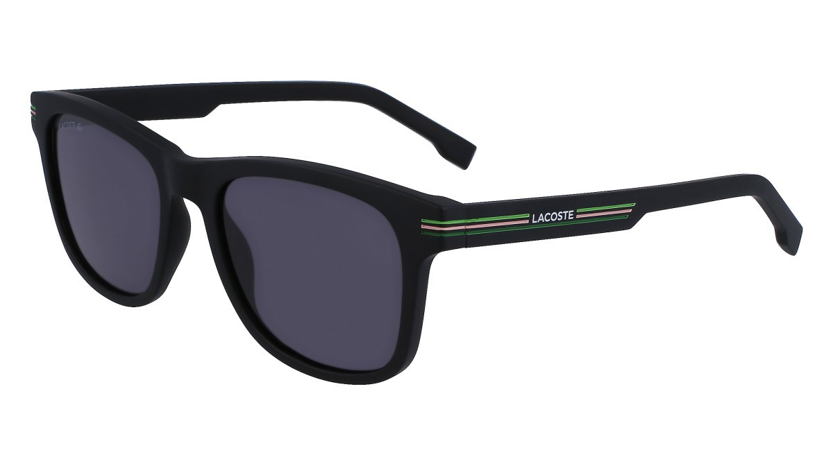 Sunglasses Lacoste L995S (002) color matte black shape rectangle lenses solid smoke